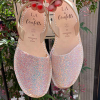 LA x Confetti Classic Avarcas Pearl Pink Glitter