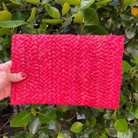 Bag027 Jute Rata Clutch Red