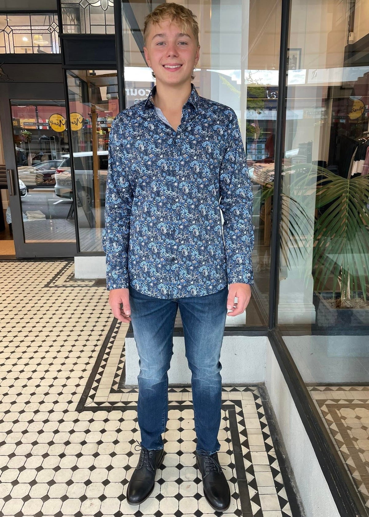 Mechmoto Navy Floral Shirt