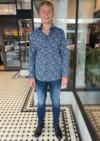 Mechmoto Navy Floral Shirt