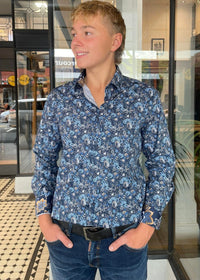 Mechmoto Navy Floral Shirt