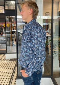 Mechmoto Navy Floral Shirt