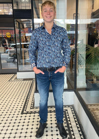 Mechmoto Navy Floral Shirt