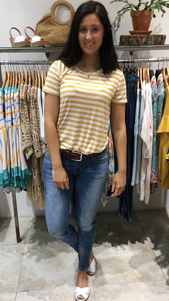 Minx Tie Front Top MUSTARD
