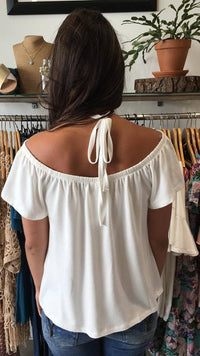 Tied Up Halter Neck Top  OFF WHITE