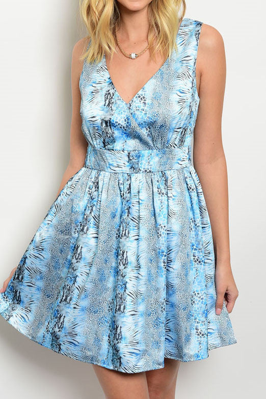 Blue Lagoon print dress.