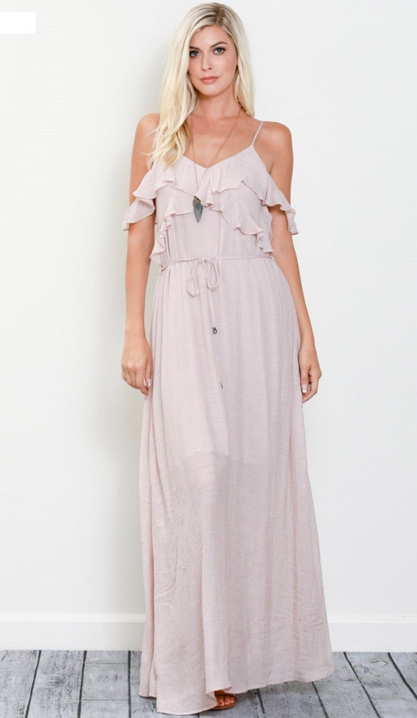 Whimsical Ruffle Maxi  BLUSH