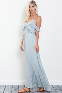 Whimsical Ruffle Maxi  CLOUD