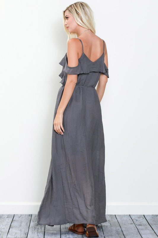 Whimsical Ruffle Maxi  MIDNIGHT