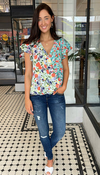 Lisse Floral Crossover Top