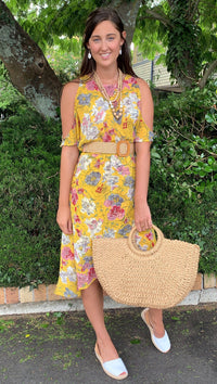 SoCal Cold Shoulder Dress  SUNSHINE