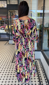NYC Glamour Split Dress Black Floral