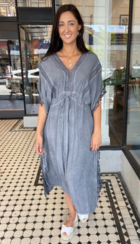 Summer Boho Kaftan Washed Blue