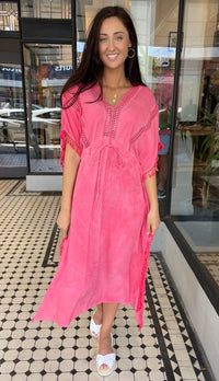 Summer Boho Kaftan Washed Coral