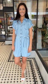 Duke Chambray Button Down Tie Dress