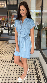 Duke Chambray Button Down Tie Dress