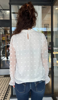 Swiss Miss Dot Blouse White