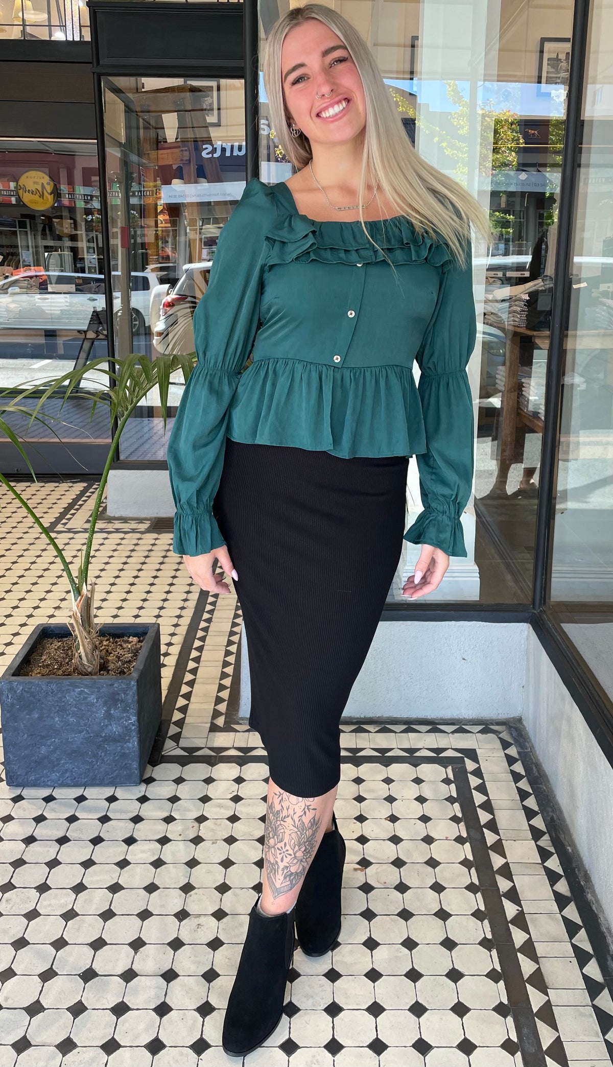 Pip Blouse Hunter Green