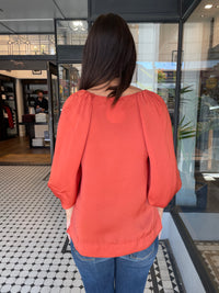 Amalia Balloon Sleeve Top Rust