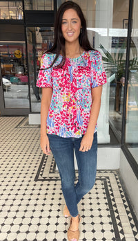 Laurel Puff Sleeve Top Berry