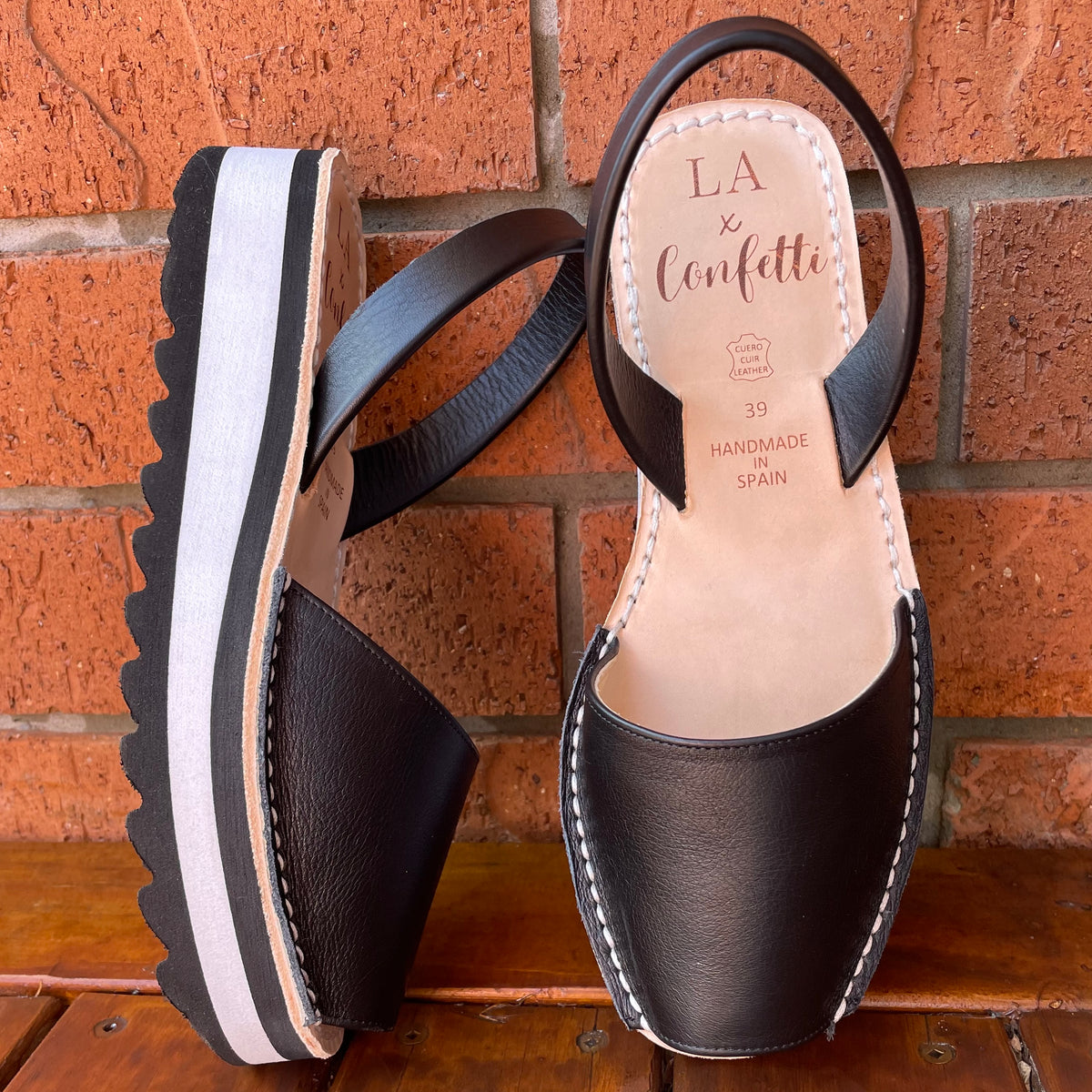 LA x Confetti Brooklyn Flatform Black