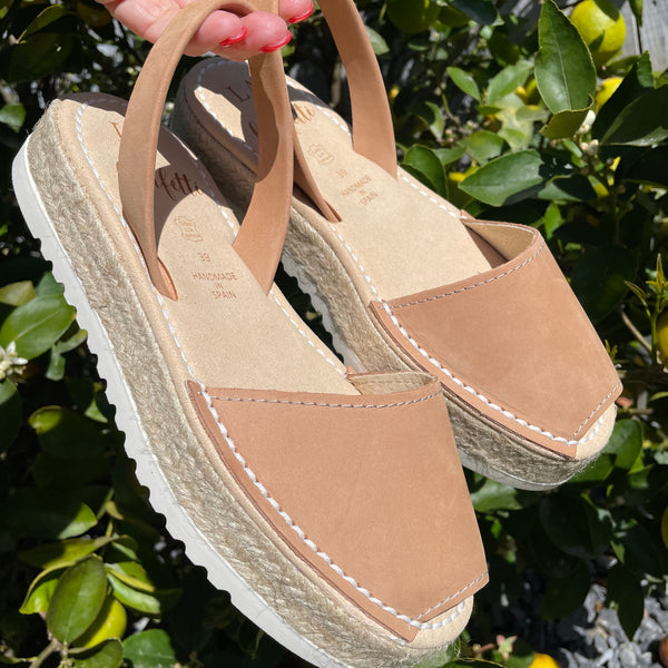LA x Confetti Flatform Espadrille Tan Nubuck
