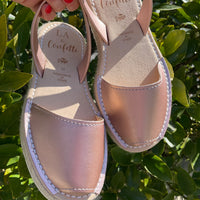LA x Confetti Flatform Vegan Espadrille Rose Metallic