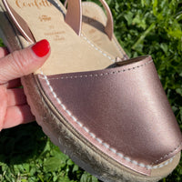 LA x Confetti Flatform Vegan Espadrille Rose Metallic