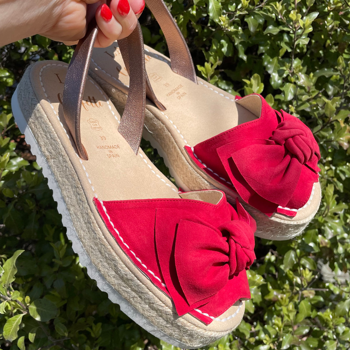 LA x Confetti Bow Flatform Espadrille Red