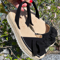 LA x Confetti Bow Flatform Espadrille Black