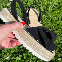 LA x Confetti Bow Flatform Espadrille Black