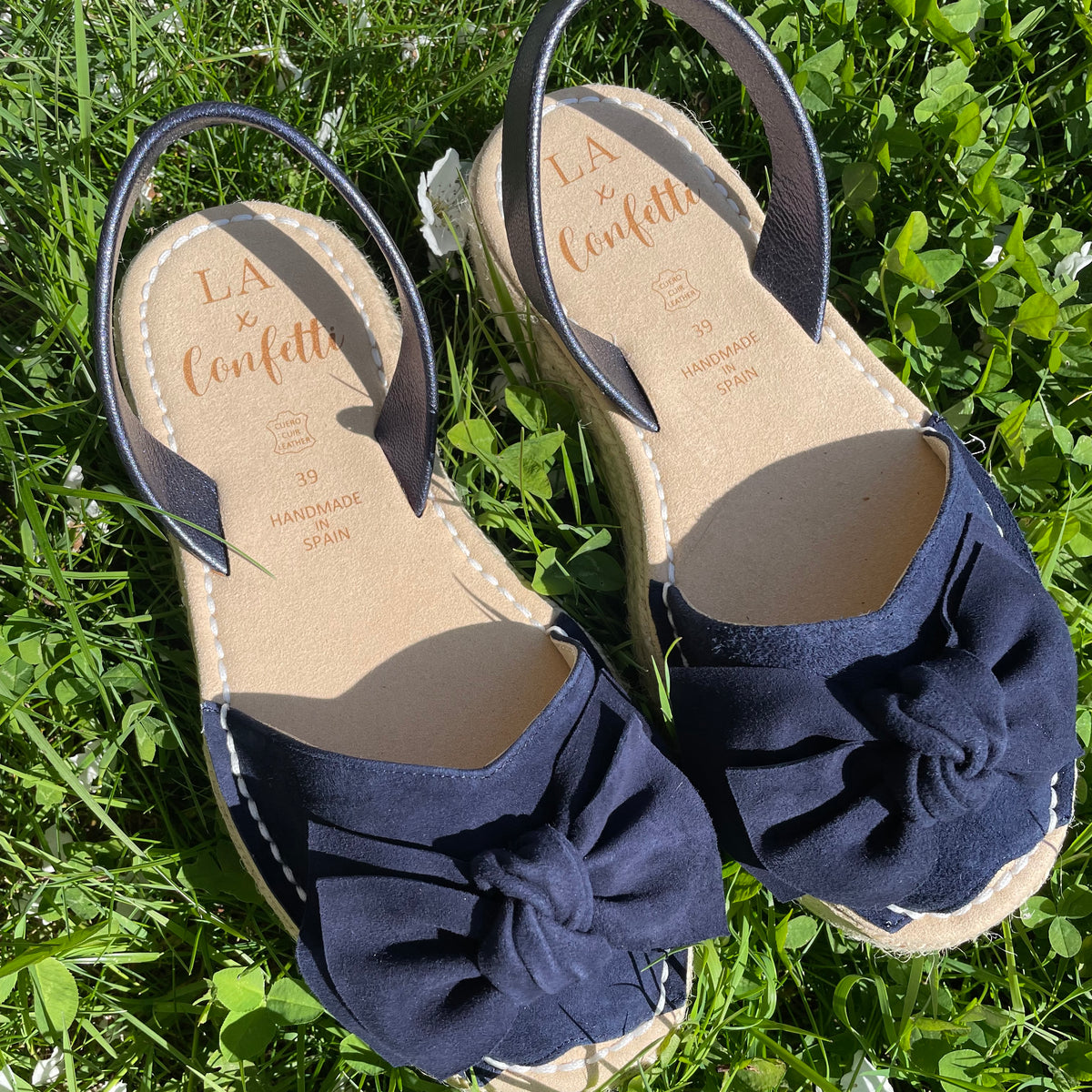 LA x Confetti Bow Flatform Espadrille Navy