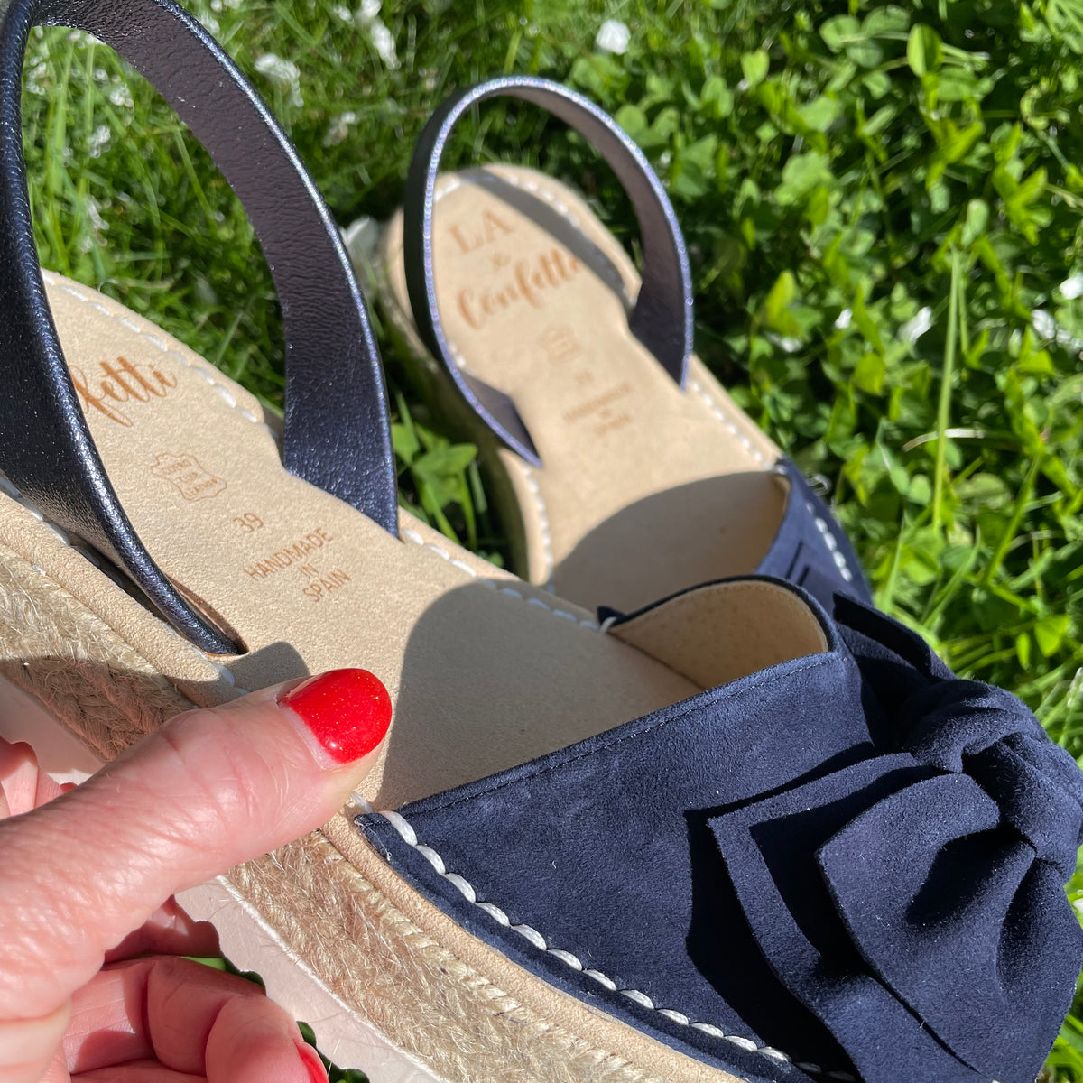 LA x Confetti Bow Flatform Espadrille Navy