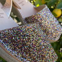 LA x Confetti Mini Jute Wedge Multi Gold Glitter