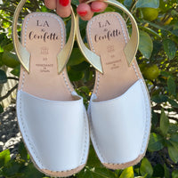 LA x Confetti Mini Jute Wedge White