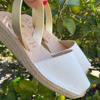 LA x Confetti Mini Jute Wedge White