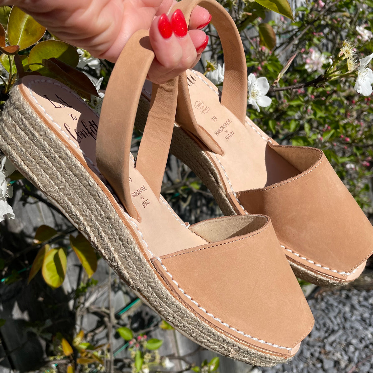 LA x Confetti Mini Jute Wedge Tan Nubuck