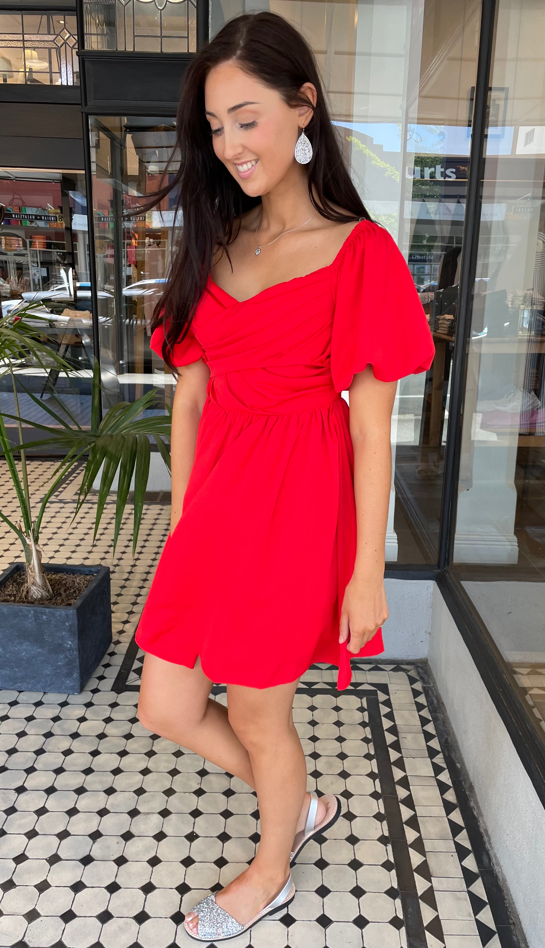 Gala Mini Dress Red Orange The Rock Box Store