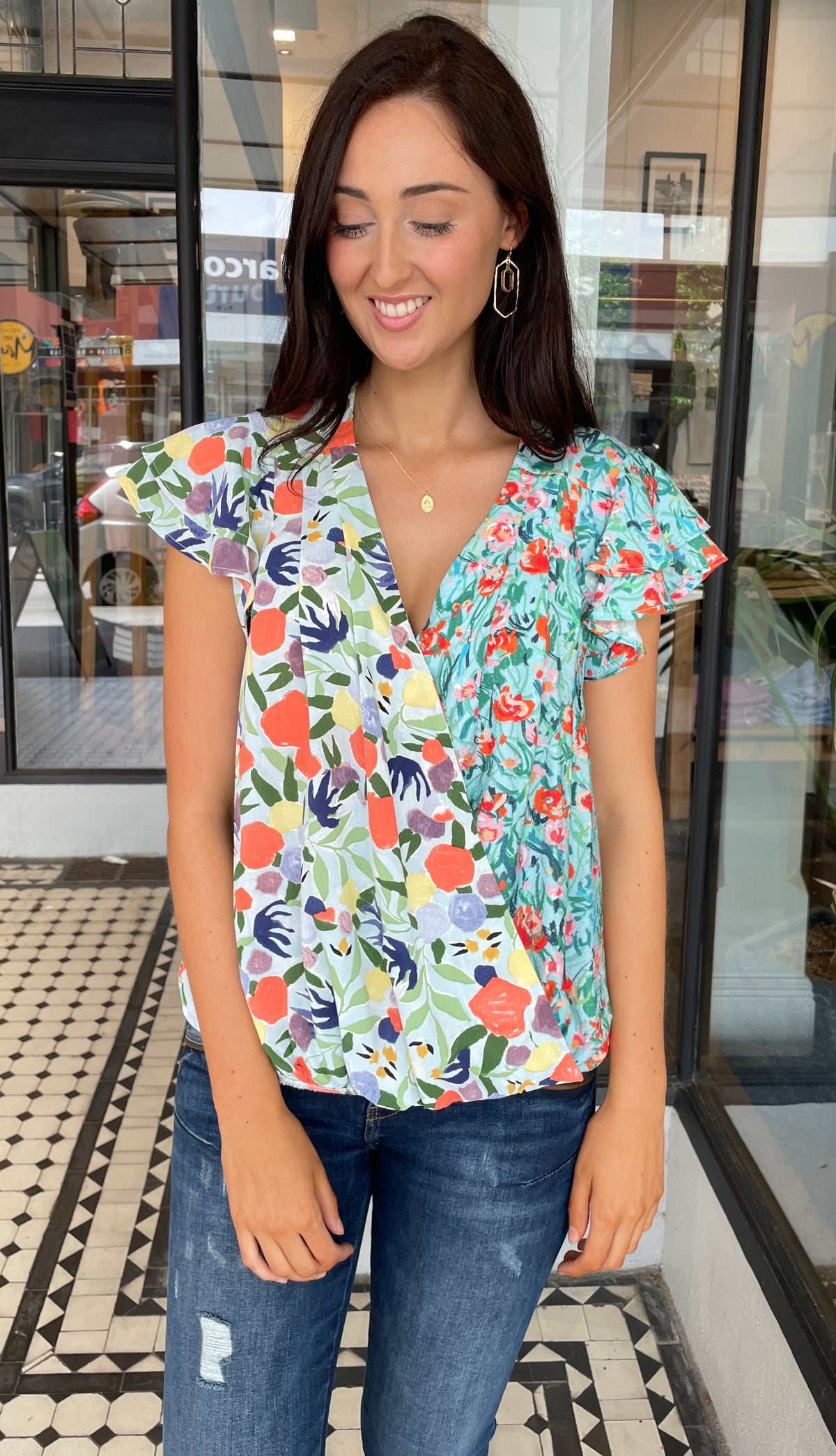 Lisse Floral Crossover Top