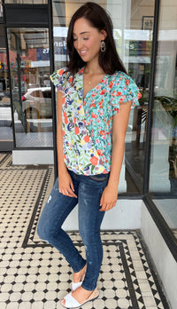 Lisse Floral Crossover Top