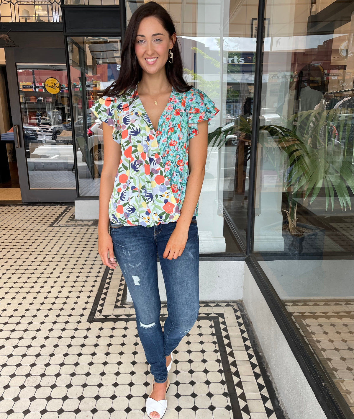 Lisse Floral Crossover Top
