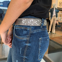 Rhinestone Studded Belt Gunmetal