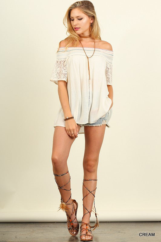 Bahamas Off The Shoulder Lace Top