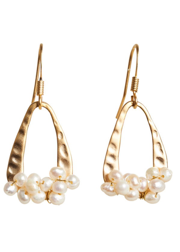 Luxe Cluster Earrings Pearl Cluster