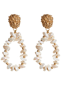 Luxe Hoop Earring Pearl Glam