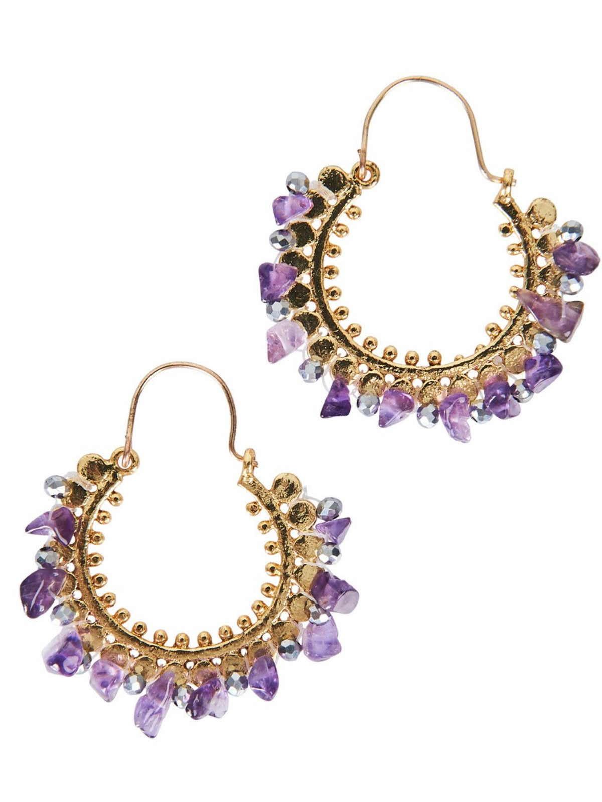 La Luna Crystal Earring Amethyst