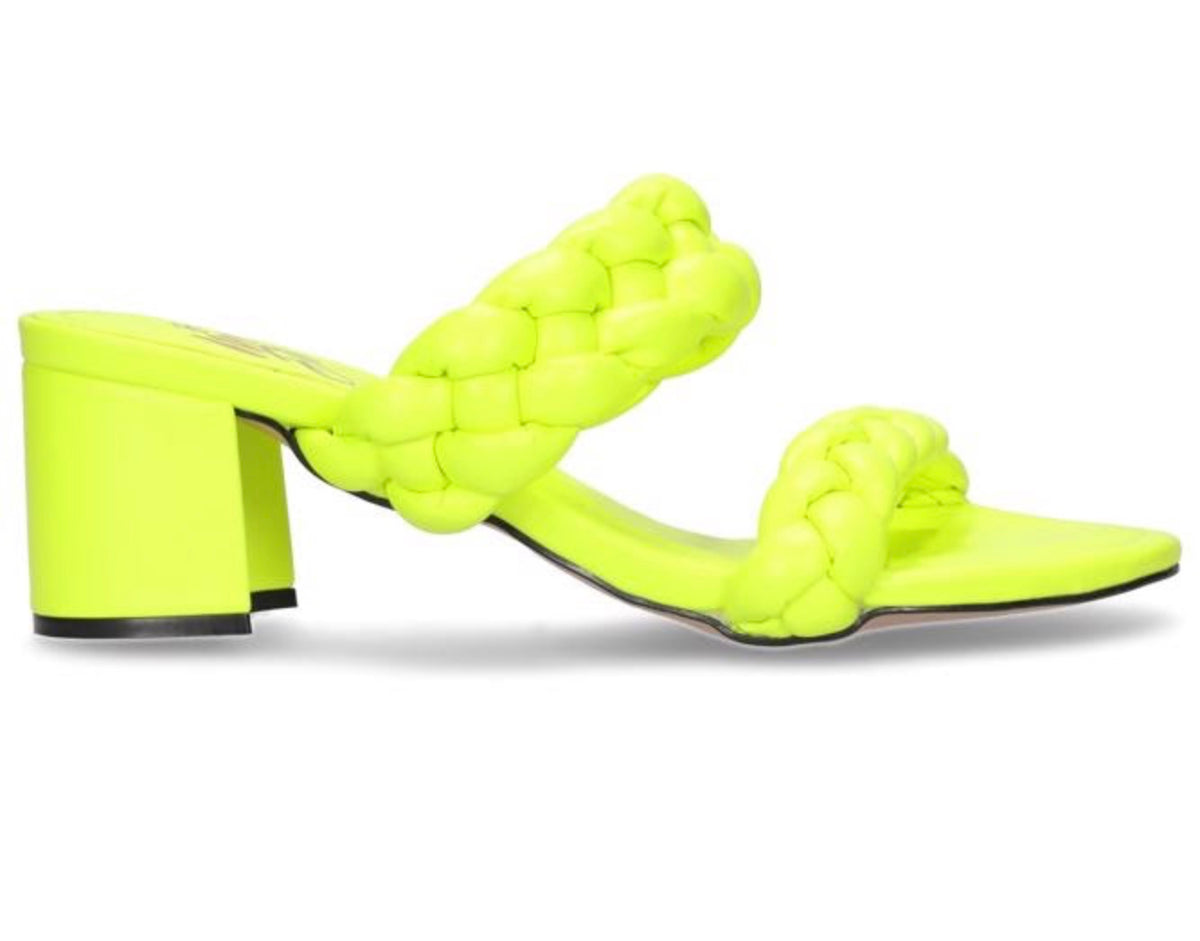 Hey Monday Havana Mid Heel Fluro Yellow