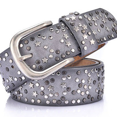 Star Studded Belt Silver/Grey