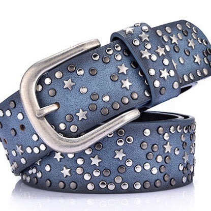 Star Studded Belt Midnight Blue