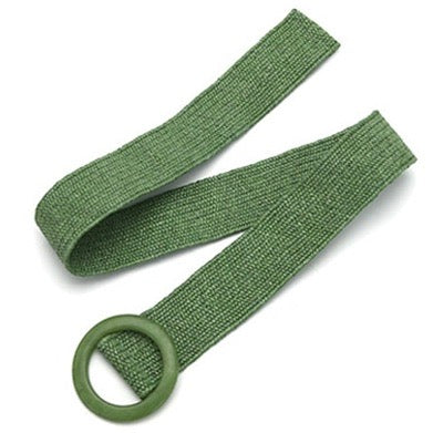 Belt022 Woven Belt Circle Buckle Green